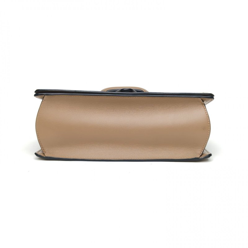 LOEWE Barcelona巴賽隆納中號咖啡色牛皮金扣肩背包-4