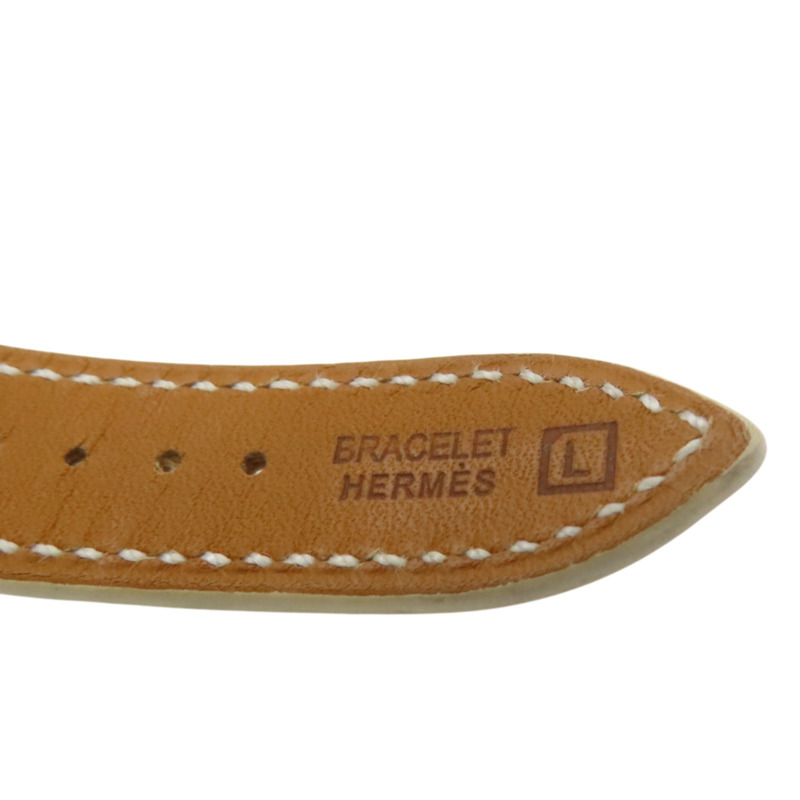 白色錶盤 白色牛皮錶帶 不鏽鋼 Heure H 腕錶【HERMES 愛馬仕】 HH1.210-8