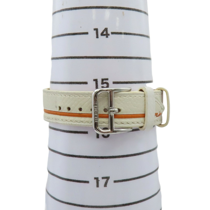白色錶盤 白色牛皮錶帶 不鏽鋼 Heure H 腕錶【HERMES 愛馬仕】 HH1.210-12