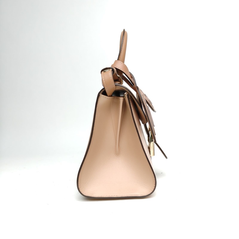 DELVAUX BrillantMini20奶茶色牛皮淺金扣-1