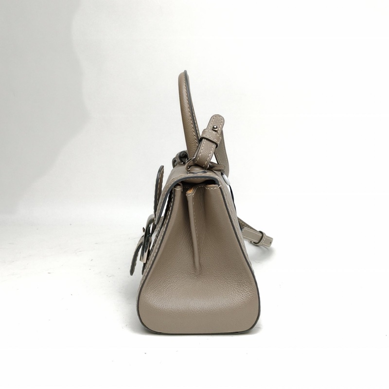 DELVAUX BrillantMini20外縫線大象灰牛皮銀扣-1