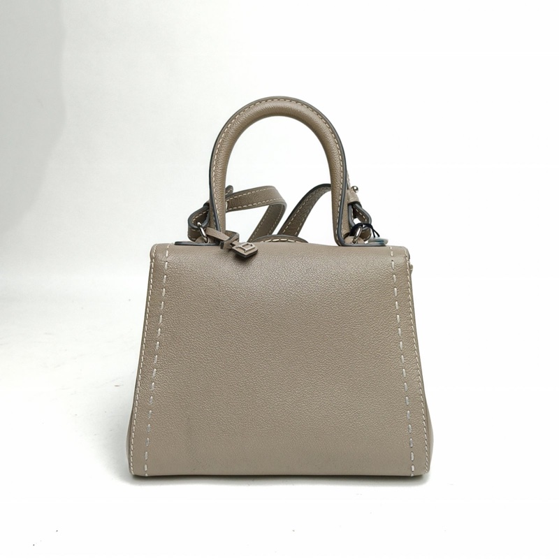 DELVAUX BrillantMini20外縫線大象灰牛皮銀扣-2