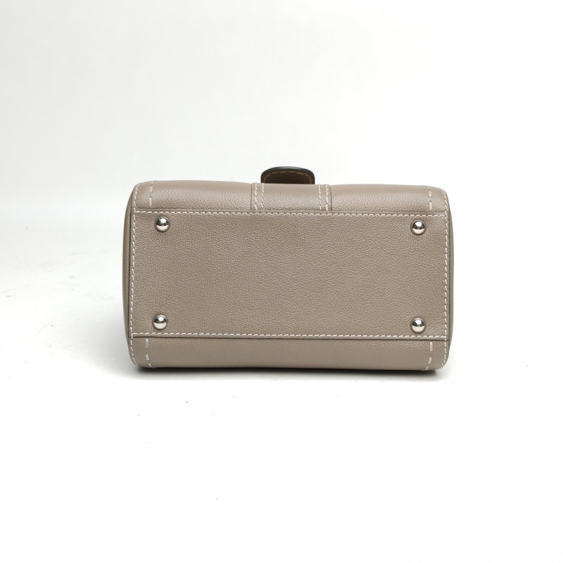 DELVAUX BrillantMini20外縫線大象灰牛皮銀扣-3