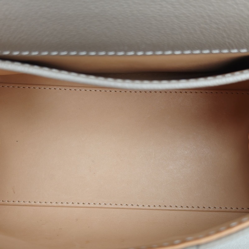 DELVAUX BrillantMini20外縫線大象灰牛皮銀扣-4