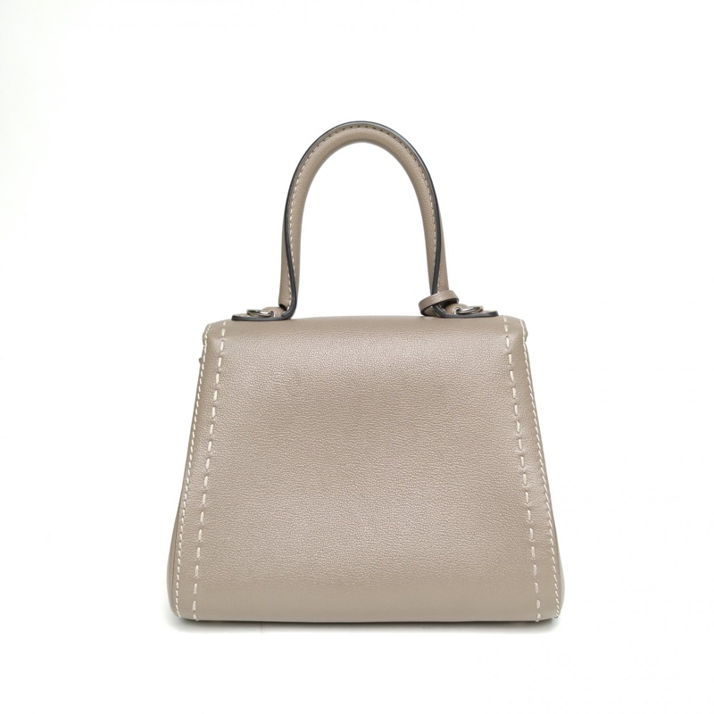 DELVAUX BrillantMini20外縫線大象灰牛皮銀扣-2