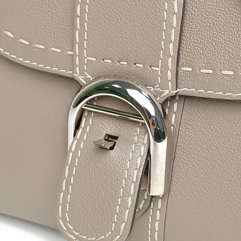 DELVAUX BrillantMini20外縫線大象灰牛皮銀扣-4