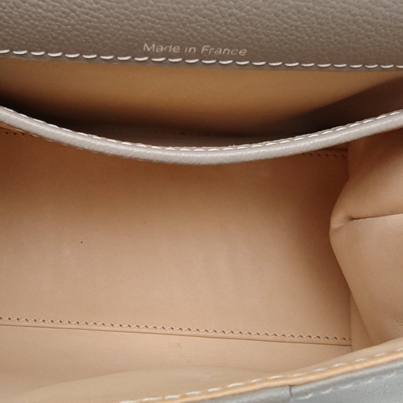 DELVAUX BrillantMini20外縫線大象灰牛皮銀扣-5