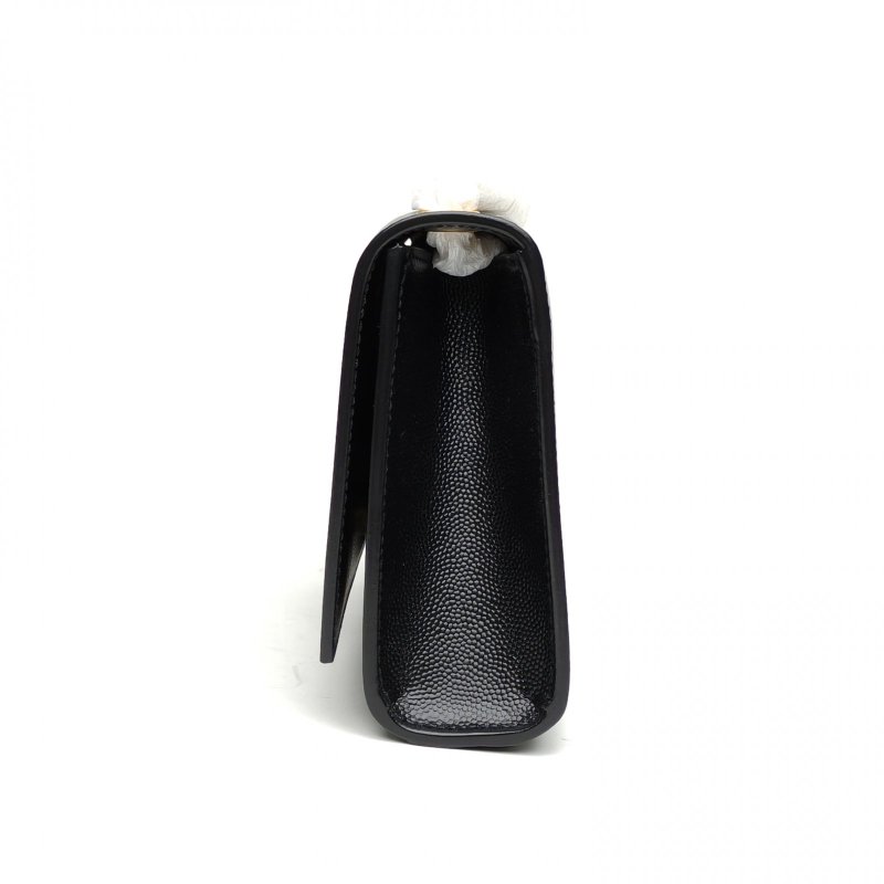 SAINT LAURENT KATE小號20荔紋黑色牛皮金扣肩背包-1