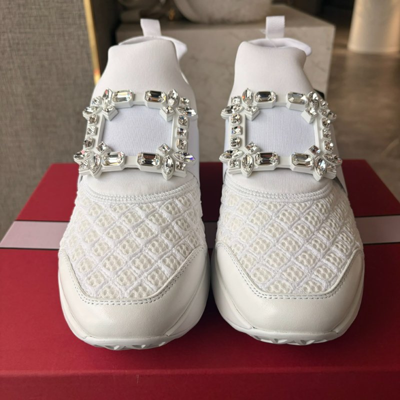 RV 方框水鑽休閒鞋/白-1