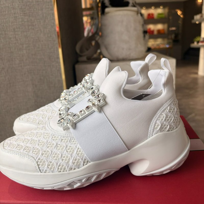 RV 方框水鑽休閒鞋/白-2