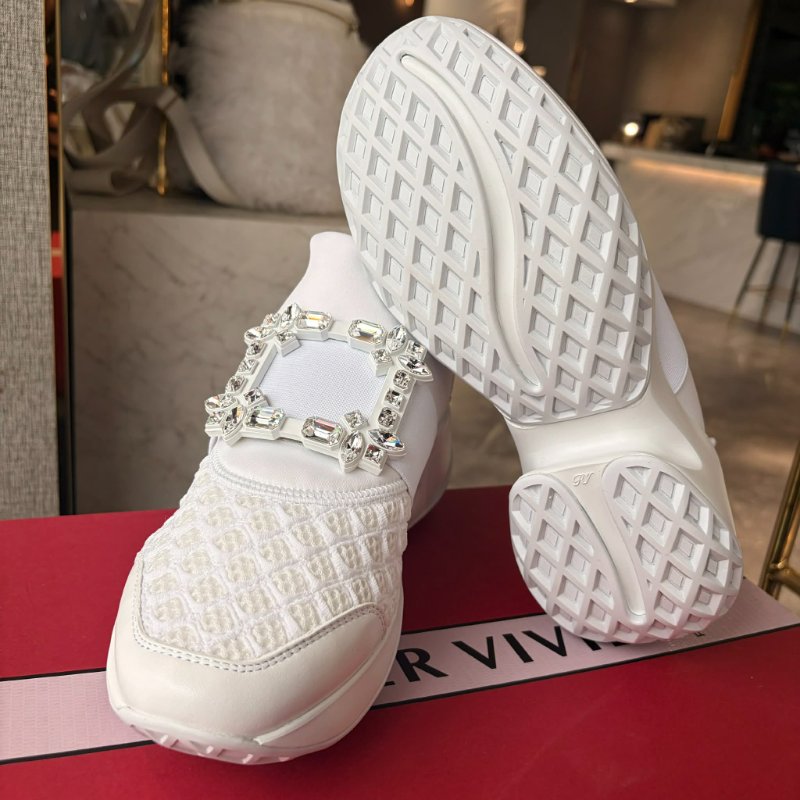 RV 方框水鑽休閒鞋/白-4