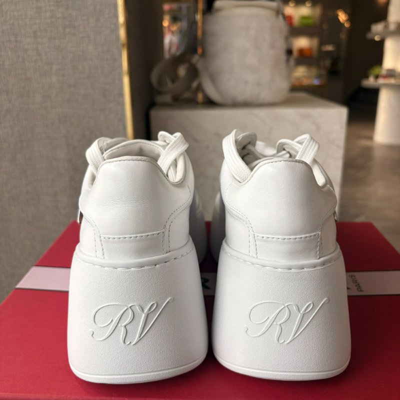 RV 水鑽方扣帆布運動鞋/白-3