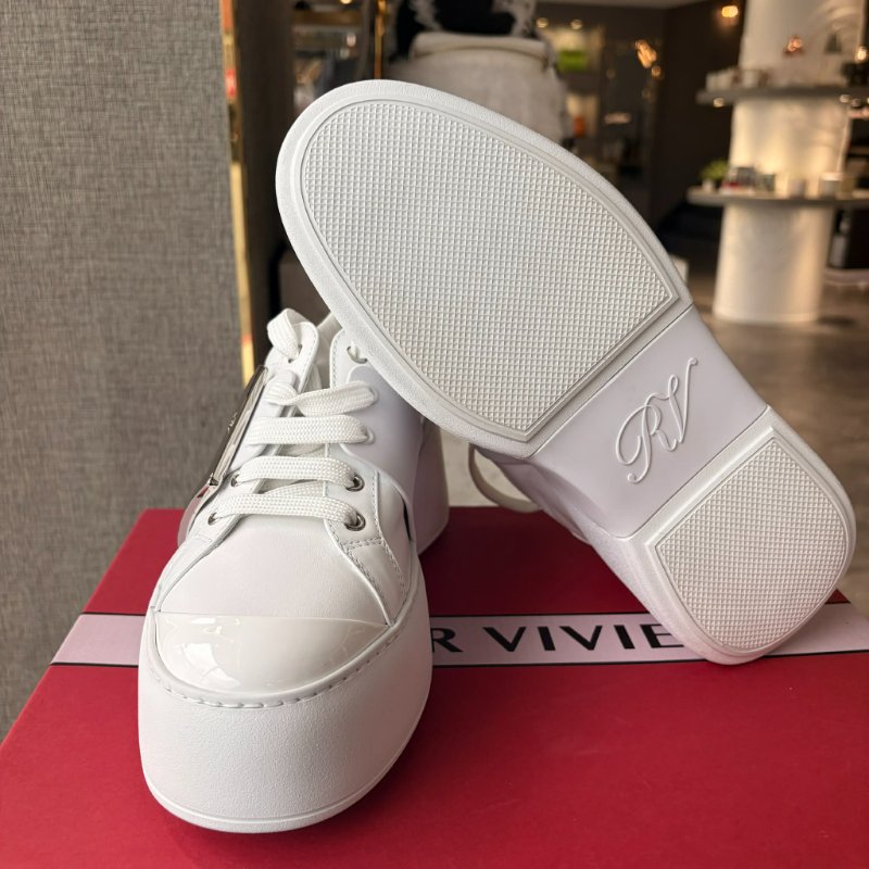 RV 水鑽方扣帆布運動鞋/白-4