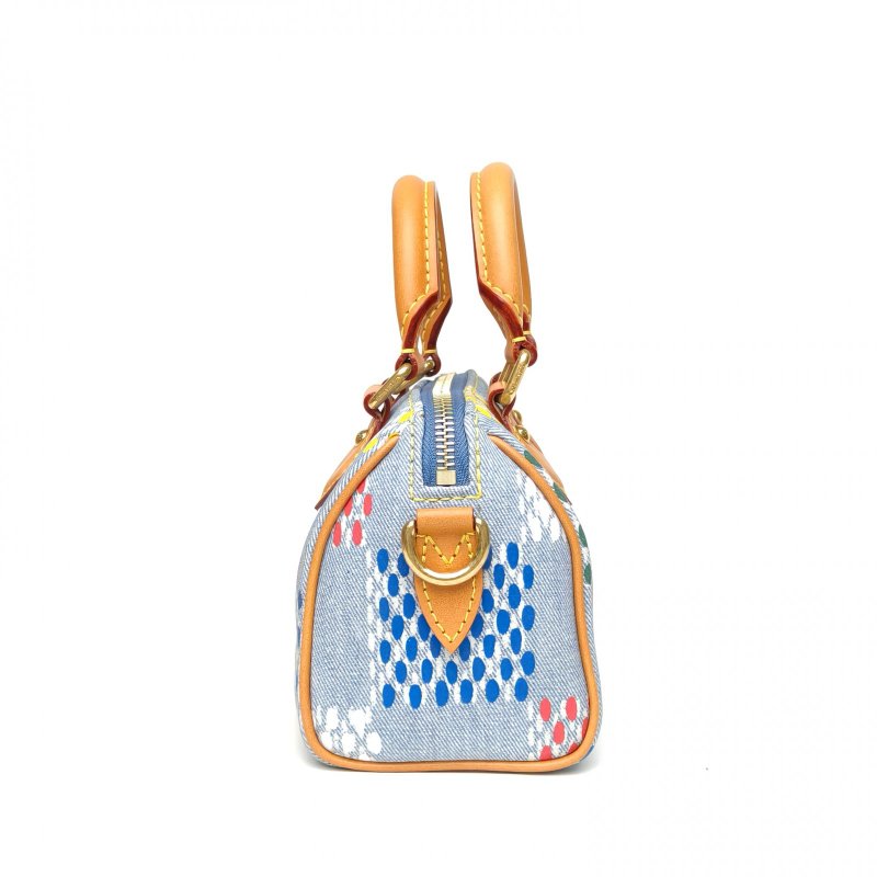 LOUIS VUITTON Sp18牛仔限量款彩色波點配色圖案晶片肩背包-1