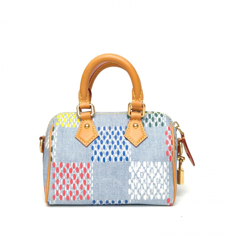 LOUIS VUITTON Sp18牛仔限量款彩色波點配色圖案晶片肩背包-2