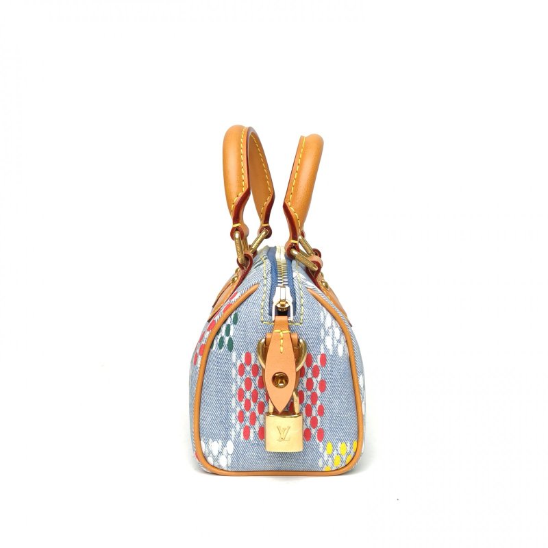 LOUIS VUITTON Sp18牛仔限量款彩色波點配色圖案晶片肩背包-3