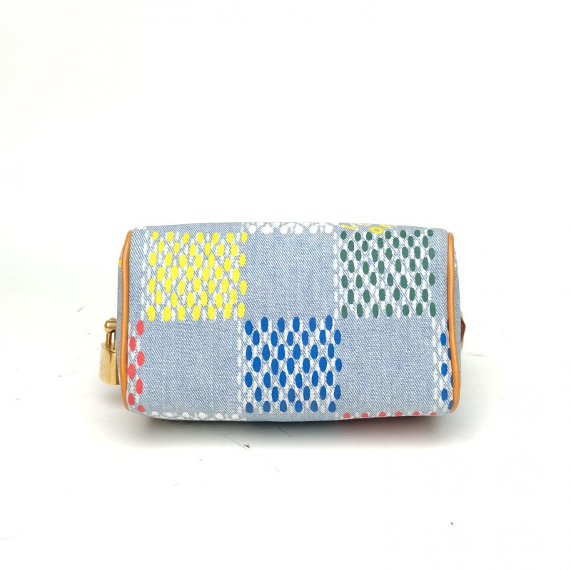 LOUIS VUITTON Sp18牛仔限量款彩色波點配色圖案晶片肩背包-4