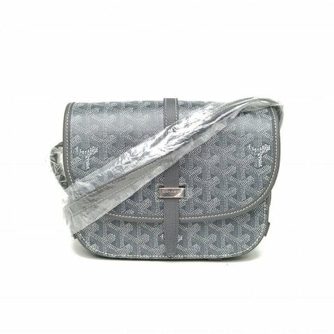 GOYARD Belvedere郵差包二代小號22灰色PVC肩背包