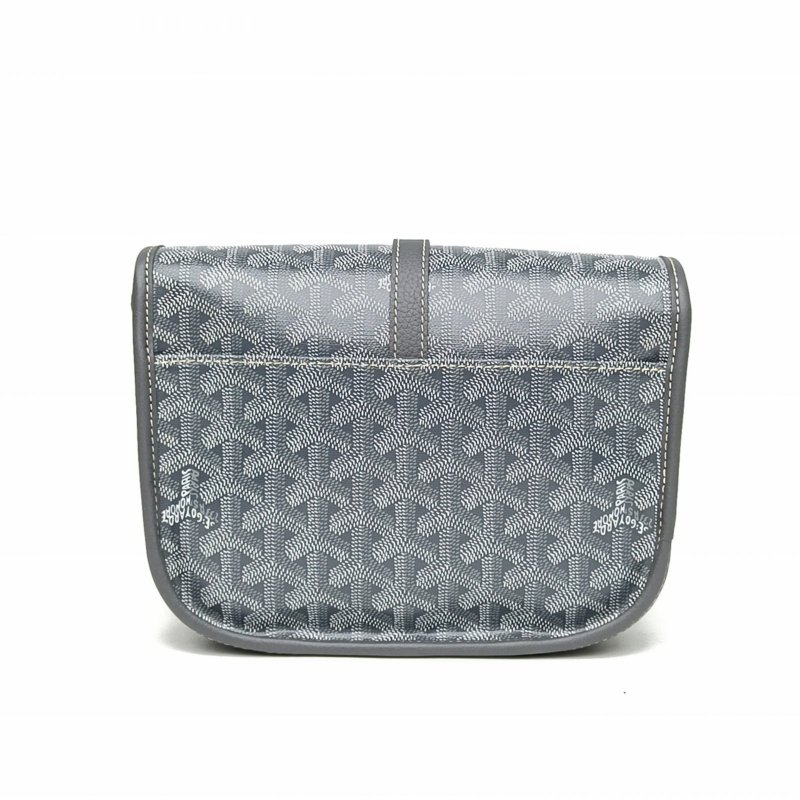 GOYARD Belvedere郵差包二代小號22灰色PVC肩背包-2