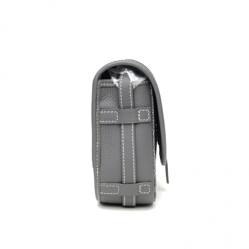 GOYARD Belvedere郵差包二代小號22灰色PVC肩背包-3