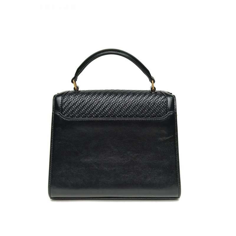 SAINT LAURENT CASSANDRA手柄Mini20鱷魚壓紋黑色牛皮金扣肩背包-2