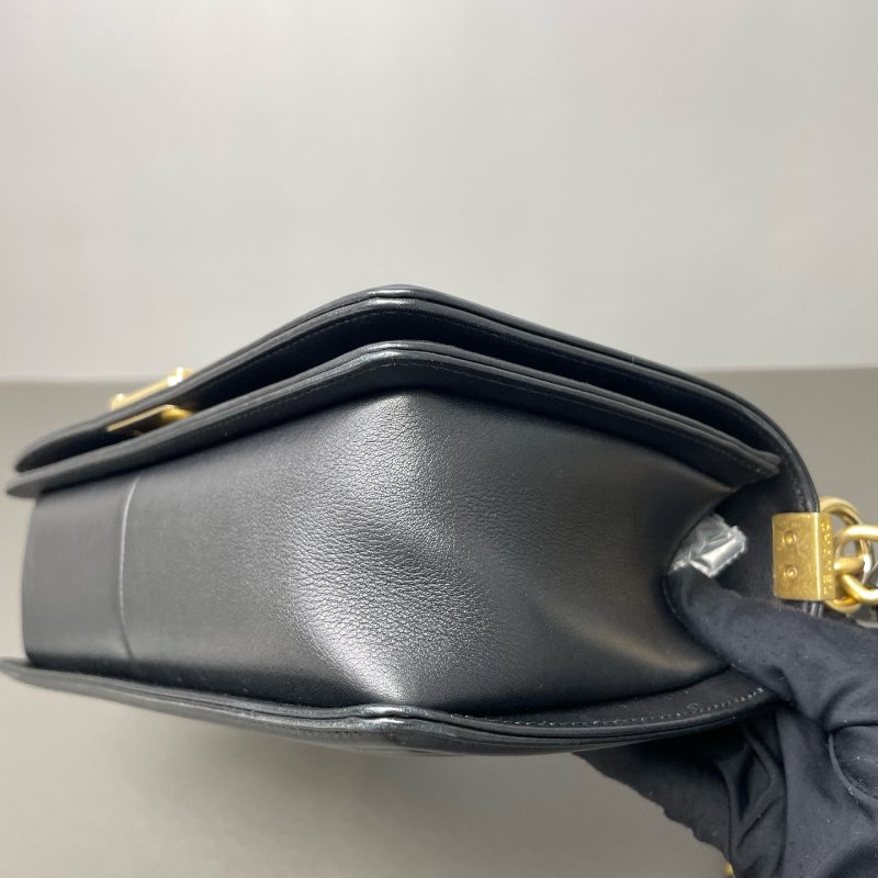 香奈兒/Chanel Leboy 金扣菱格紋簡約經典 小牛皮 肩背斜背包-9