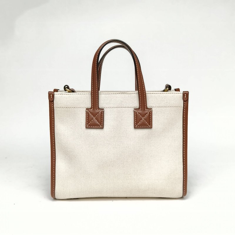 Burberry 棕色牛皮帆布Freyamini托特包肩背包-2