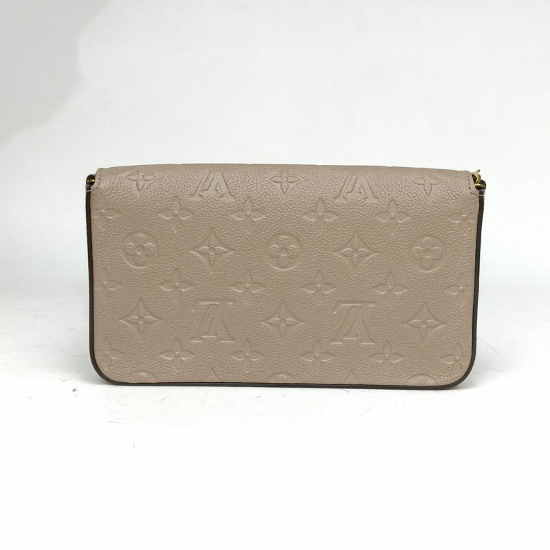 LOUIS VUITTON POCHETTEFELICIE三合一鏈條包灰色牛皮晶片肩背包-2