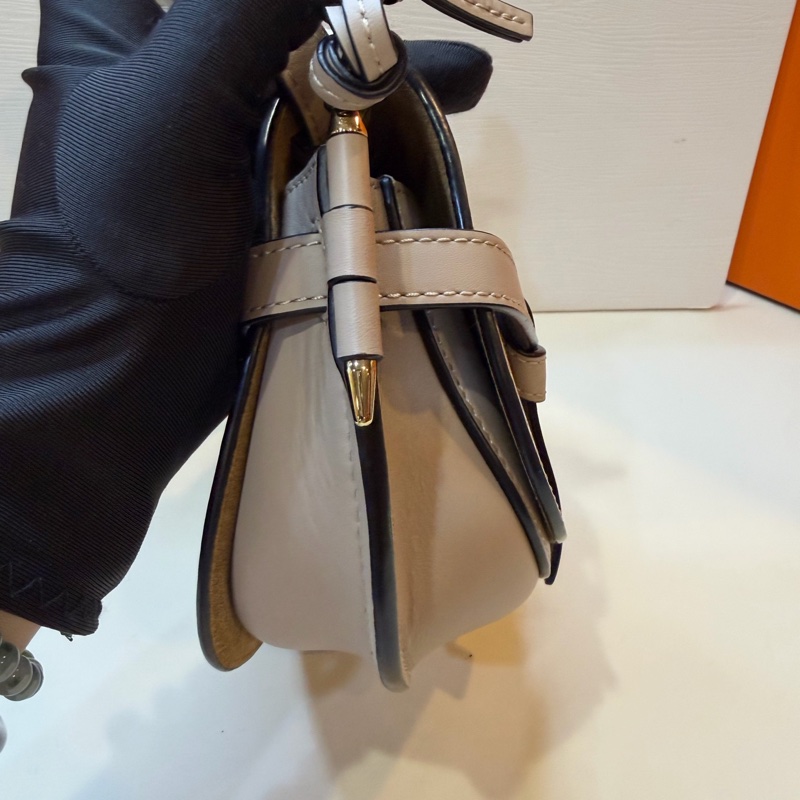 LOEWE羅意威  22年奶茶色 Gate Dual蝴蝶結馬鞍包 底20cm-3
