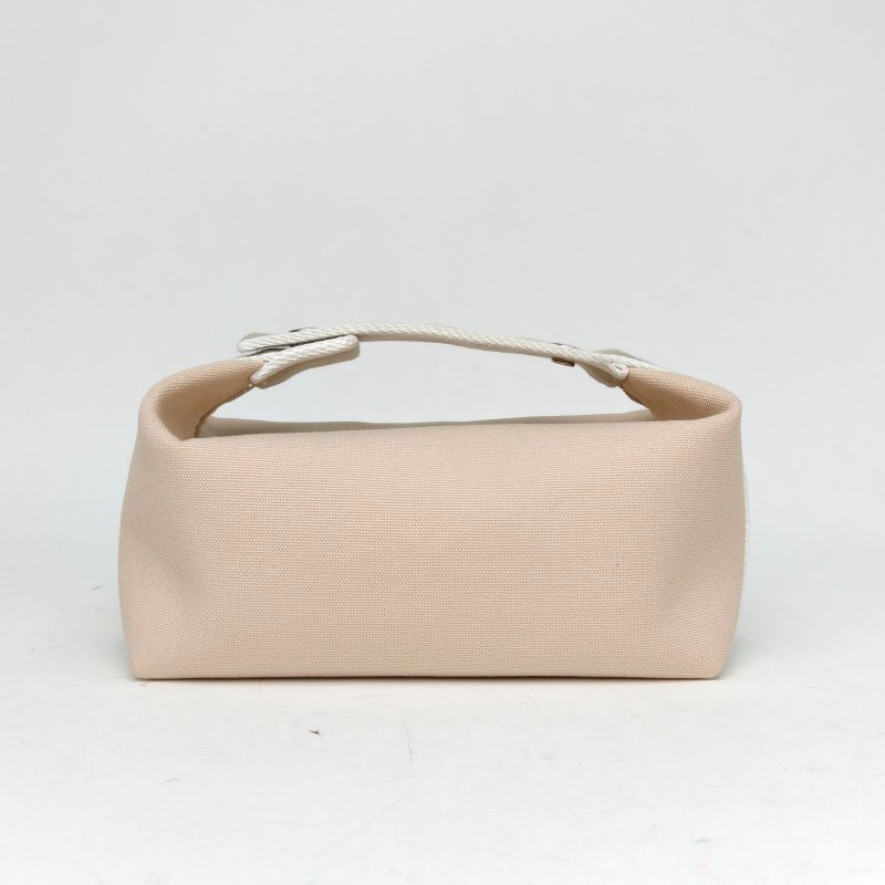 HERMES Bride-a-Brac飯盒包小號2114米色帆布銀扣肩背包-2