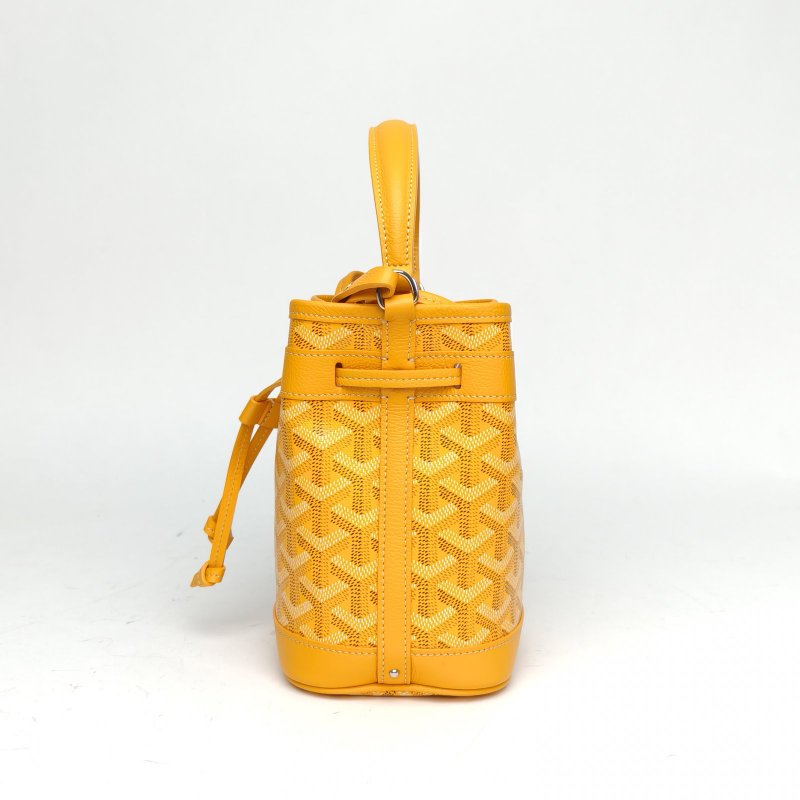 GOYARD 黃色牛皮帆布PetitFlotBucket系列水桶包肩背包-1