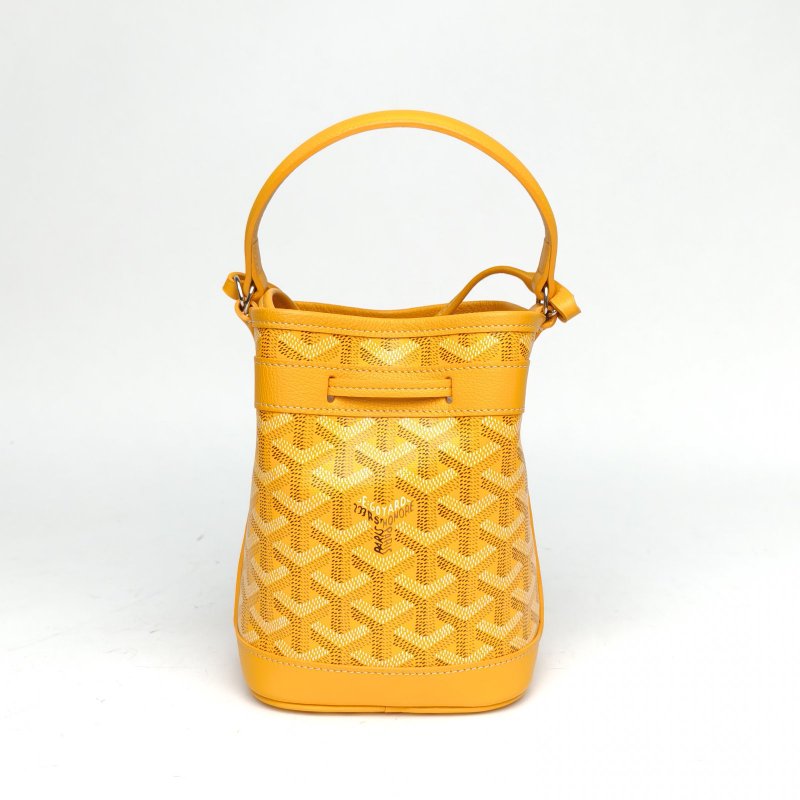 GOYARD 黃色牛皮帆布PetitFlotBucket系列水桶包肩背包-2