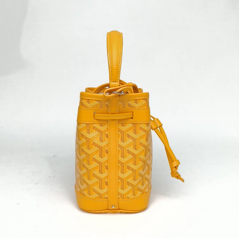 GOYARD 黃色牛皮帆布PetitFlotBucket系列水桶包肩背包-3