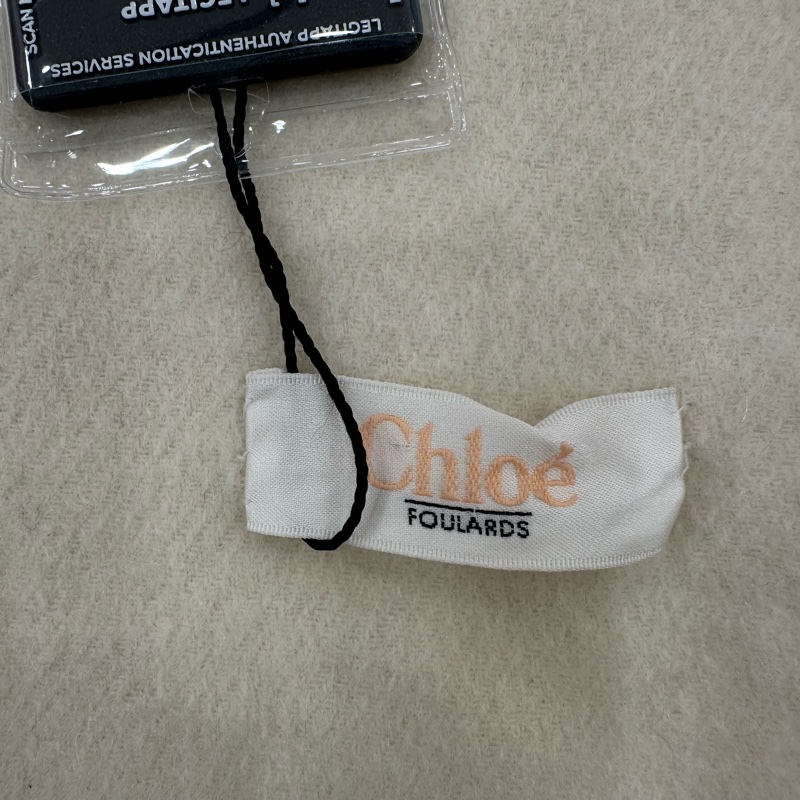 【赫蒂國際精品】Chloe 克羅伊 淺乳白色 奶油色 純色百搭圍巾 vintage-1