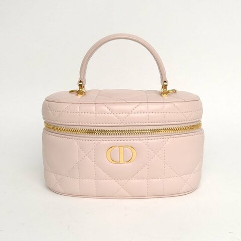 DIOR 粉色羊皮金扣202430MontaigneCaro化妝包肩背包
