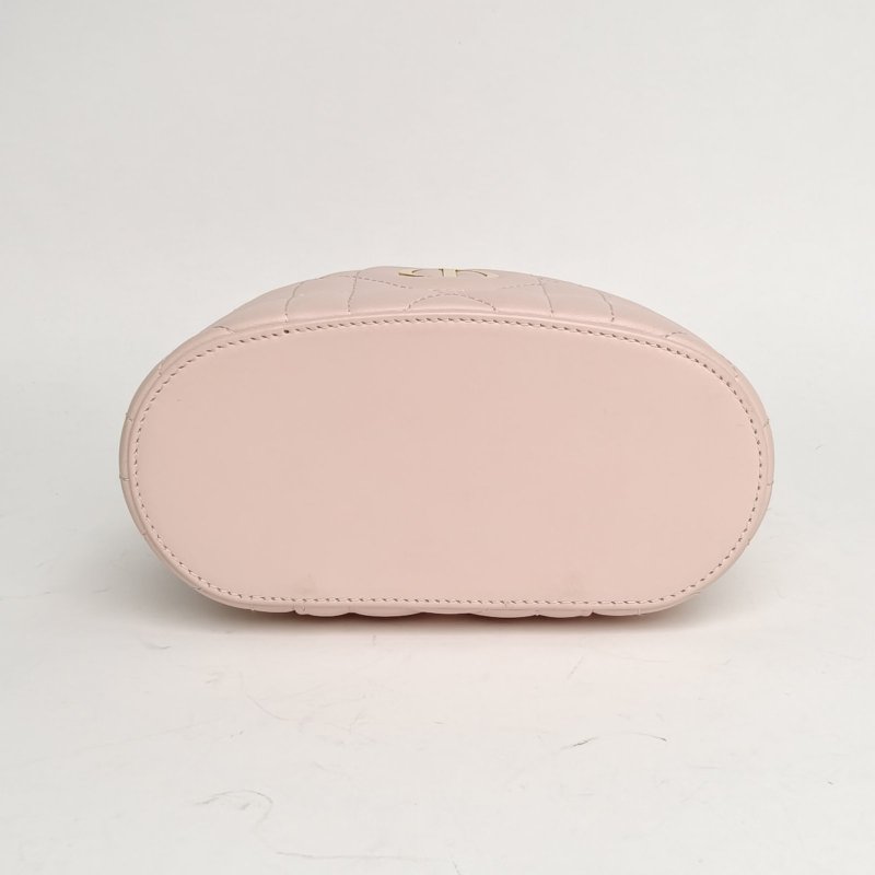 DIOR 粉色羊皮金扣202430MontaigneCaro化妝包肩背包-4