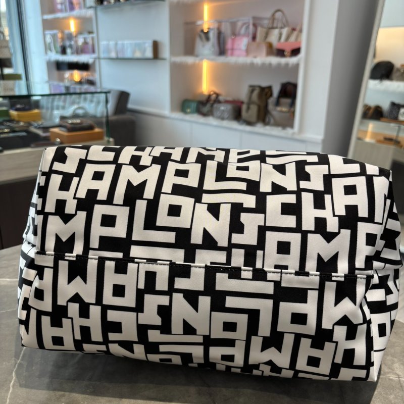 【🖤🤍全新品】LONGCHAMP Le Pliage LGP滿版字母兩用水餃包-4