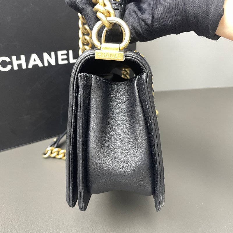 香奈兒/Chanel 黑金中號Leboy宮廷限量手柄款 滾邊鏈條 經典百搭-2