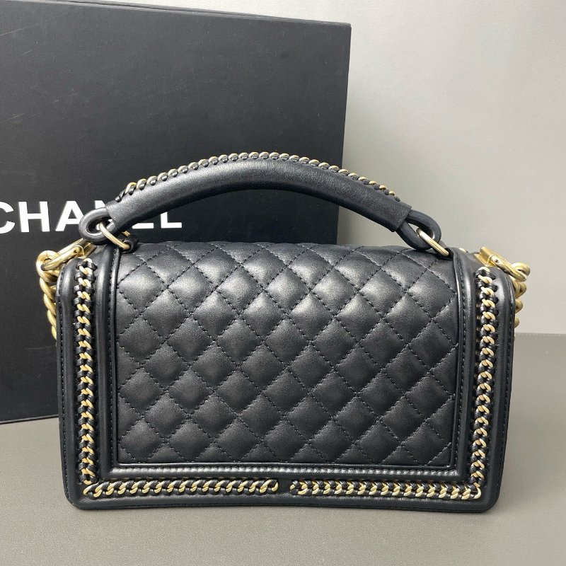 香奈兒/Chanel 黑金中號Leboy宮廷限量手柄款 滾邊鏈條 經典百搭-7