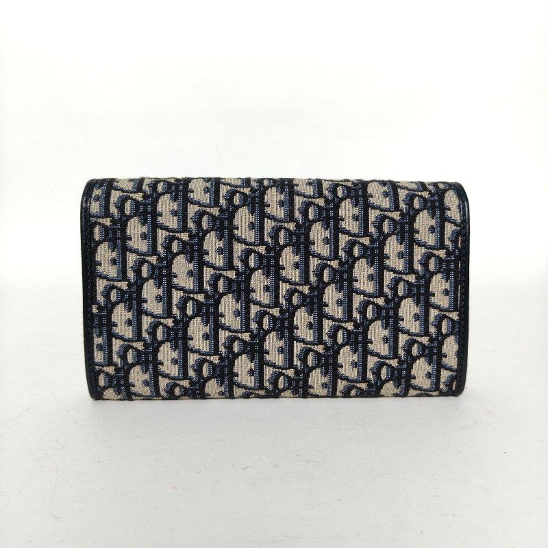 DIOR DiorBobbyEast-West二合一鏈條包墨藍色帆布金扣肩背包-2