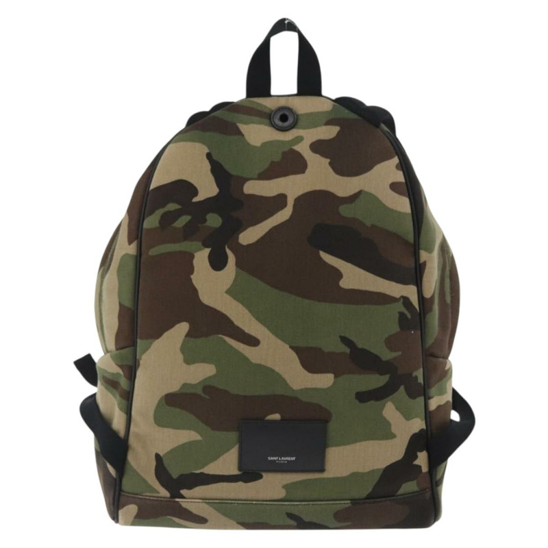 【日本直送】SAINT LAURENT 背包 帆布 卡其色 銀色迷彩 正品 BA10497V-1