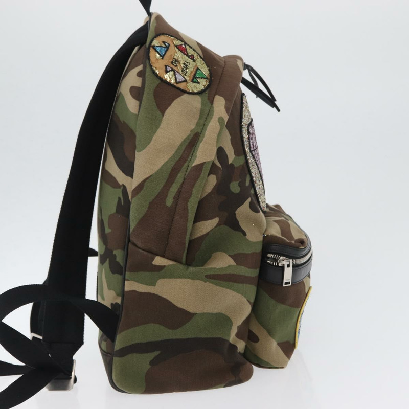 【日本直送】SAINT LAURENT 背包 帆布 卡其色 銀色迷彩 正品 BA10497V-3
