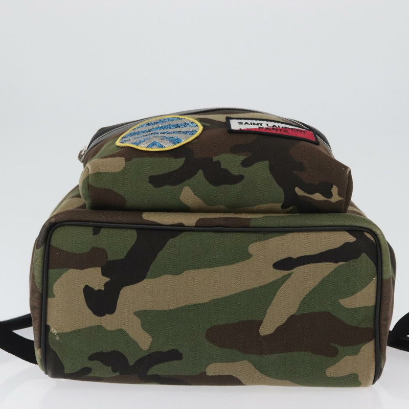 【日本直送】SAINT LAURENT 背包 帆布 卡其色 銀色迷彩 正品 BA10497V-4