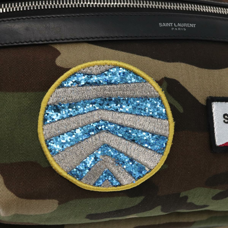 【日本直送】SAINT LAURENT 背包 帆布 卡其色 銀色迷彩 正品 BA10497V-19