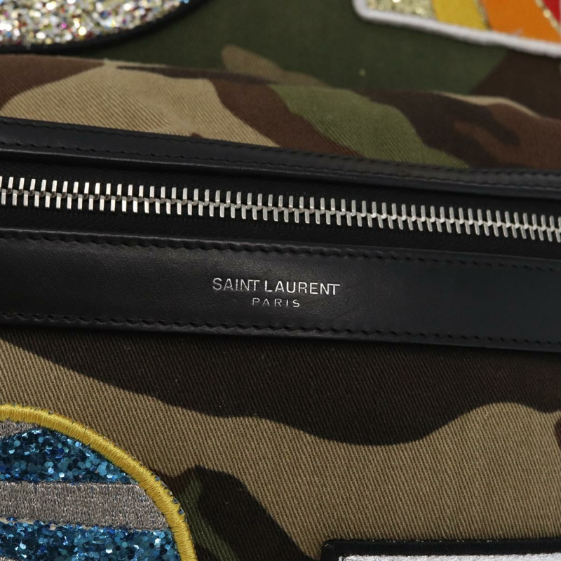 【日本直送】SAINT LAURENT 背包 帆布 卡其色 銀色迷彩 正品 BA10497V-20