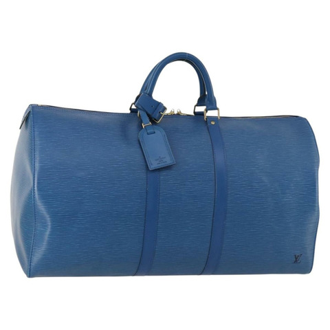 路易威登 Epi Keepall 55 波士頓包 托萊多藍 M42955 LV 正品 ki6545