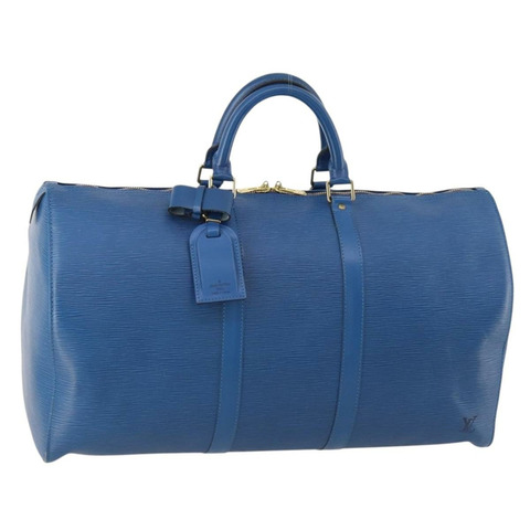 路易威登 Epi Keepall 50 波士頓包 藍色 M42965 LV Auth 173122A