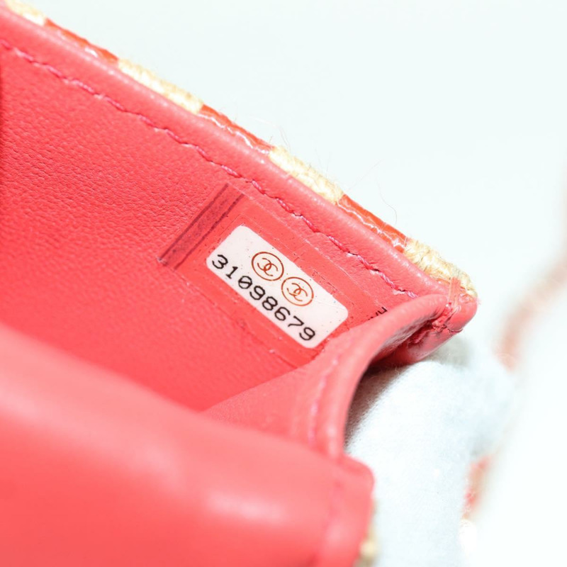 【日本直送】香奈兒 AirPods 保護套頸掛包 拉菲草 紅色 金色 CC 標誌 正品 165839SAM-10