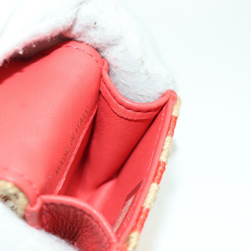 【日本直送】香奈兒 AirPods 保護套頸掛包 拉菲草 紅色 金色 CC 標誌 正品 165839SAM-20