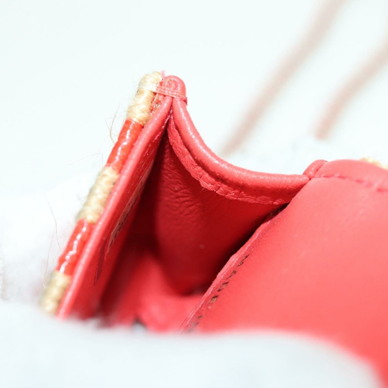 【日本直送】香奈兒 AirPods 保護套頸掛包 拉菲草 紅色 金色 CC 標誌 正品 165839SAM-21